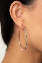 Load image into Gallery viewer, Paparazzi Basic Bombshell Silver Hoop Earrings
