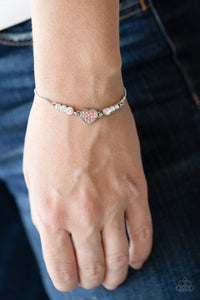 Paparazzi Big Hearted Beam - Pink Heart Bracelet - Life of the Party Exclusive Jan 2021