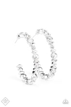 Load image into Gallery viewer, Can I Have Your Attention White Hoop Earrings Fashion Fix
