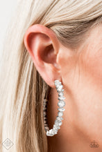 Load image into Gallery viewer, Can I Have Your Attention White Hoop Earrings Fashion Fix
