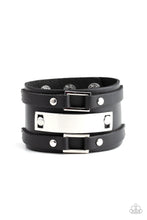 Load image into Gallery viewer, Paparazzi Rural Ranger Wide Black Urban Leather Bracelet
