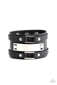 Paparazzi Rural Ranger Wide Black Urban Leather Bracelet