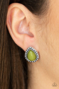 Paparazzi Boldly Beaded Green Post Earrings
