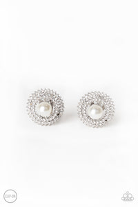 Broadway Breakout White Clip On Earrings