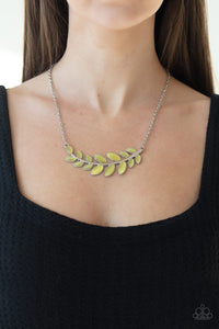 Frosted Foliage Yellow Short Necklace