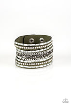 Load image into Gallery viewer, Paparazzi - Rhinestone Rumble - Green Snap Bracelet
