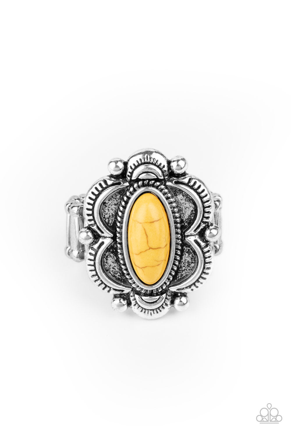 Paparazzi Sage Garden Yellow Stone Ring