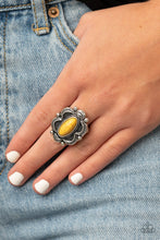 Load image into Gallery viewer, Paparazzi Sage Garden Yellow Stone Ring
