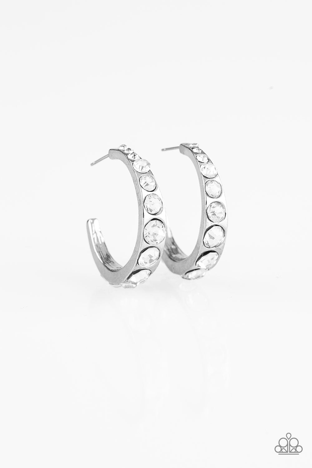 Welcome To Glam Town White Hoop Earrings