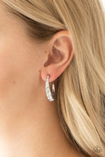 Load image into Gallery viewer, Welcome To Glam Town White Hoop Earrings
