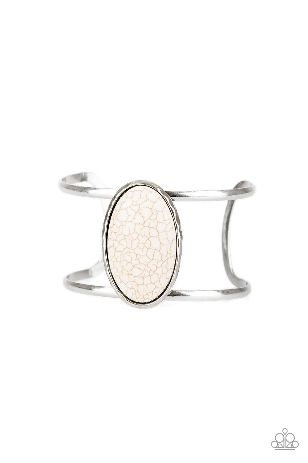 Paparazzi Desert Empress White Stone Cuff Bracelet