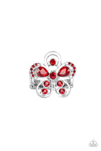 Load image into Gallery viewer, Paparazzi Gardens of Grandeur Red Rhinestone Flower Ring
