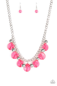 Paparazzi - Gossip Glam - Short Pink Necklace