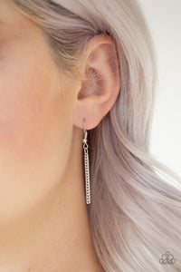 Paparazzi - Triple Shimmer - Long Silver Necklace