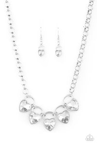 Paparazzi Heart of Your Heals Short White Heart Necklace - Life of the Party Exclusive January 2021