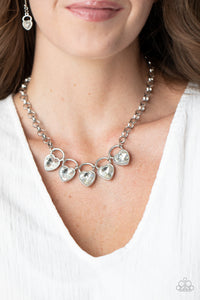 Paparazzi Heart of Your Heals Short White Heart Necklace - Life of the Party Exclusive January 2021