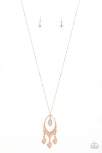 Royal Iridescence Long Rose Gold Necklace