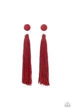 Load image into Gallery viewer, Paparazzi Tightrope Tassel Red Tassel Post Earrings
