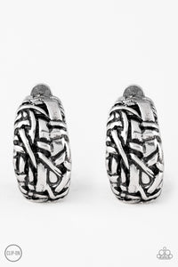 Couture Collision Silver Clip-on Earrings