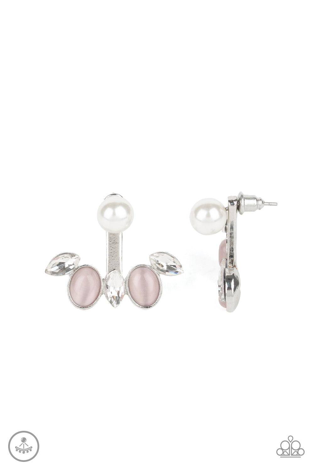 Paparazzi Modern Sophistication Pink Moonstone Double Sided Post Earrings