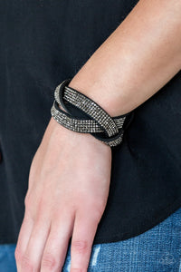 Paparazzi - Nice Girls Finish Last - Black Wrap Bracelet