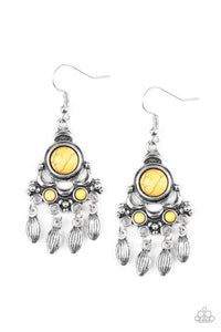 Paparazzi No Place Like Homestead Yellow Stone Earrings