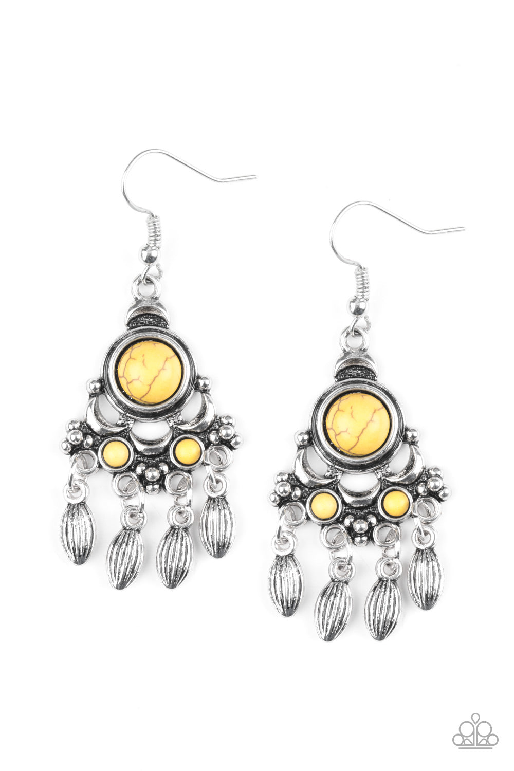 Paparazzi No Place Like Homestead Yellow Stone Earrings