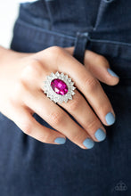 Load image into Gallery viewer, Secret Garden Glow Pink Ring with Rhinestone
