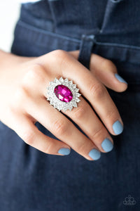 Secret Garden Glow Pink Ring with Rhinestone