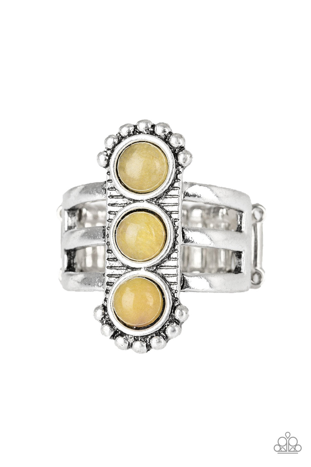 Paparazzi Rio Trio Yellow Ring