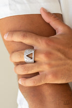 Load image into Gallery viewer, Paparazzi Triathlon Silver Triangle Shape Men&#39;s Ring
