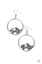 Load image into Gallery viewer, Paparazzi Cue the Confetti Silver and Hematite Hoop Earrings

