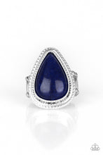 Load image into Gallery viewer, Mojave Mist Navy Blue Ring in a Triangle Shape
