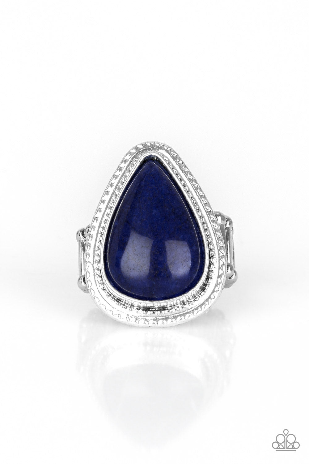 Mojave Mist Navy Blue Ring in a Triangle Shape