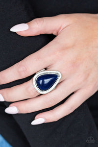 Mojave Mist Navy Blue Ring in a Triangle Shape