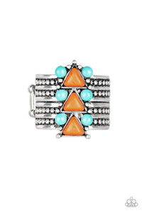 Point Me to Phoenix Orange and Turquoise Ring