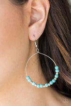 Load image into Gallery viewer, Paparazzi Stone Spa - Turquoise Blue Hoop Earrings
