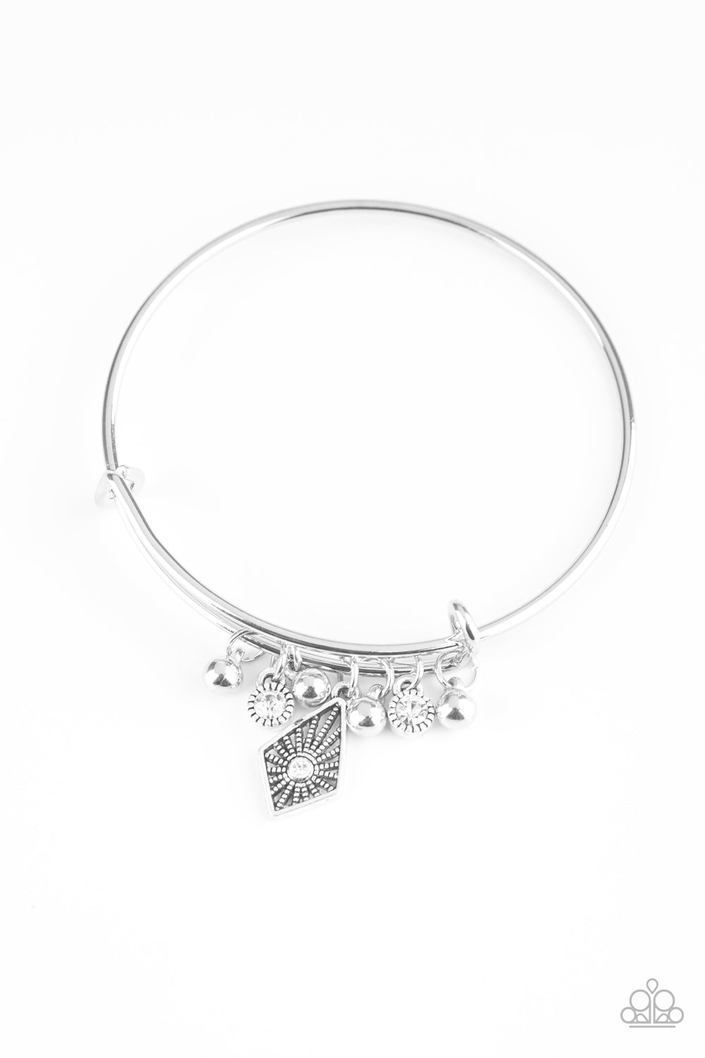 Paparazzi Treasure Charms White Bangle Bracelet