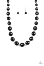 Load image into Gallery viewer, Uptown Heiress Black Bead and Rhinestone Necklace
