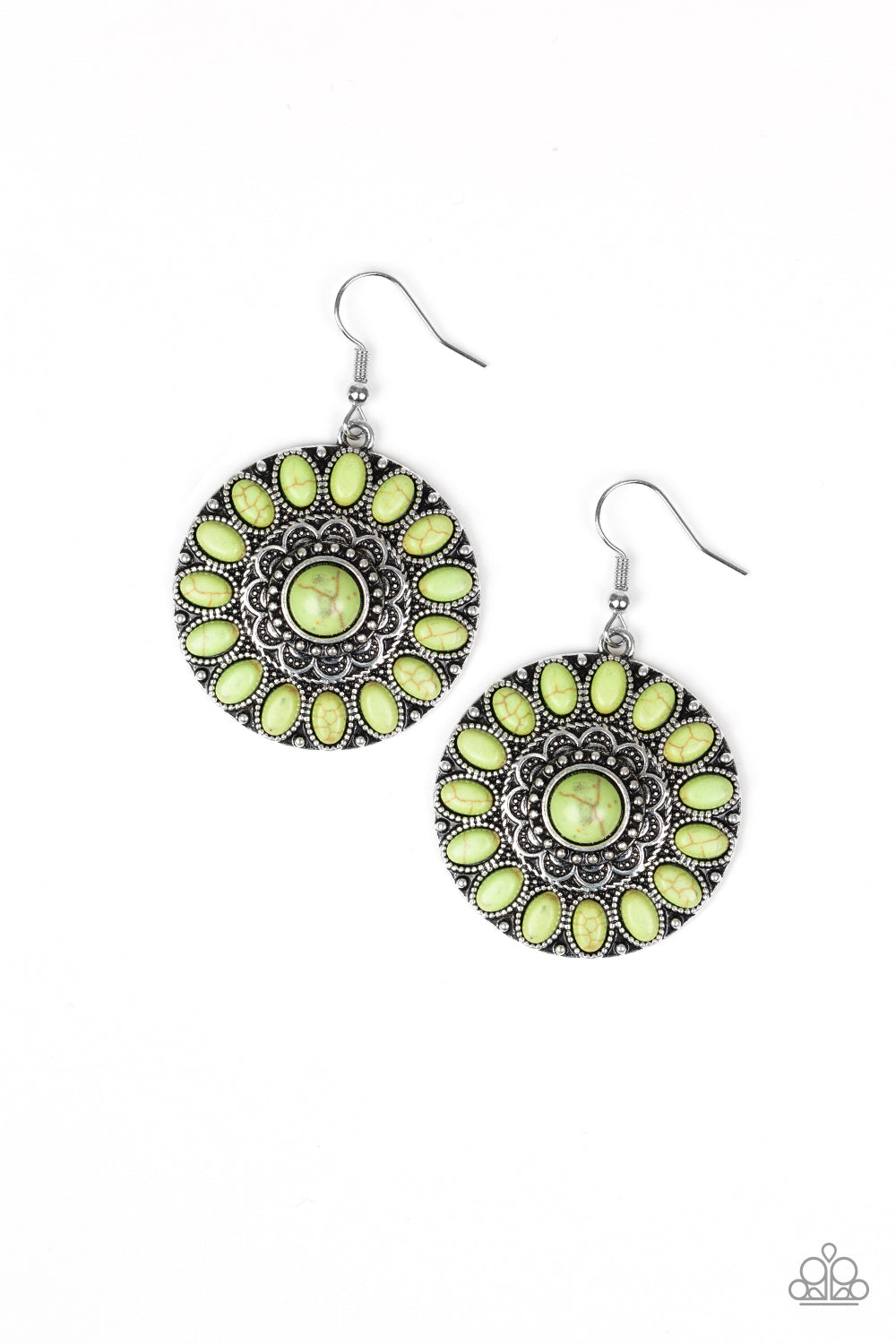 Paparazzi Desert Palette Green Stone Earrings