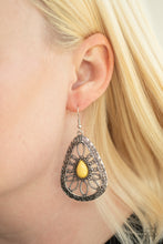 Load image into Gallery viewer, Paparazzi Floral Frill Yellow Earrings
