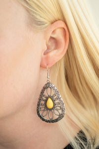 Paparazzi Floral Frill Yellow Earrings