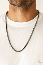 Load image into Gallery viewer, Paparazzi Boxed In Men&#39;s Gunmetal Black Boxed Chain Necklace
