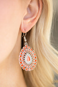 Paparazzi City Chateau Orange Earrings