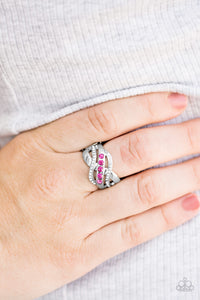 Paparazzi Flirting with Sparkle Pink Rhinestone Ring