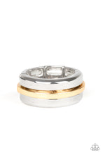 Load image into Gallery viewer, Paparazzi Battle Tank Silver and Gold Men&#39;s Ring
