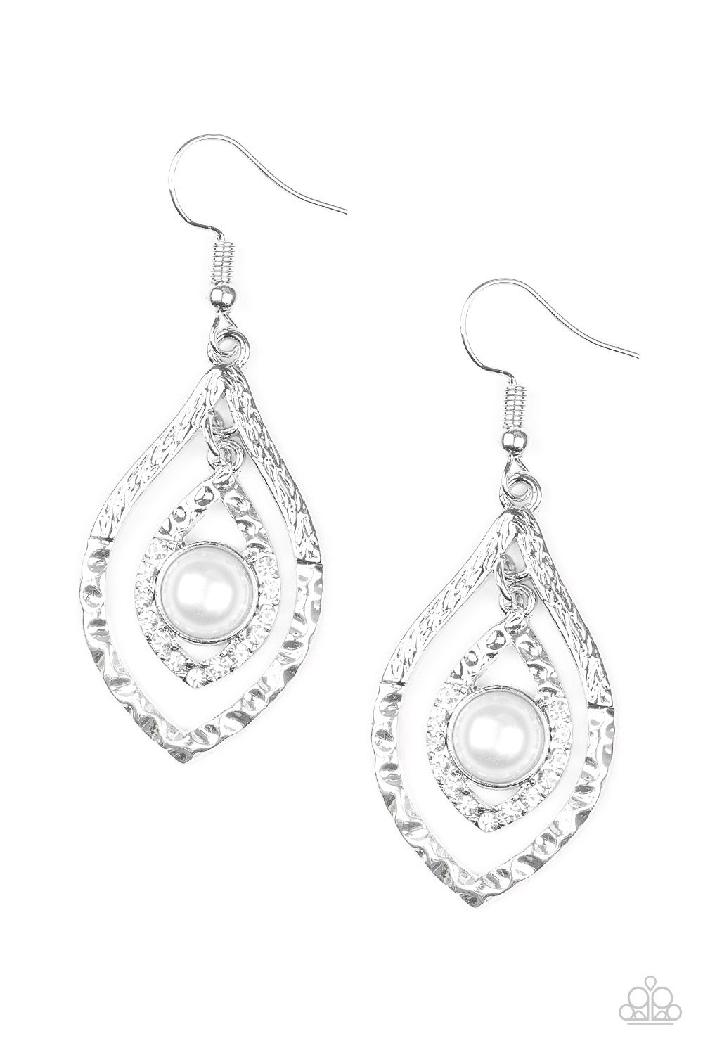 Breaking Glass Ceilings White Earrings Paparazzi