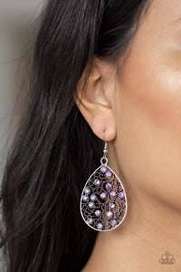 Paparazzi Dazzling Dew Purple Earrings