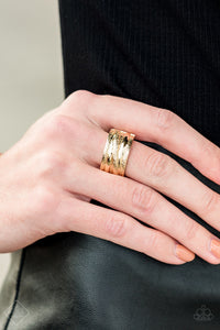 Paparazzi Rise and Shine Gold Ring - Fashion Fix Ring May 2019