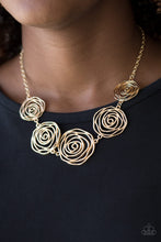 Load image into Gallery viewer, Rosy Rosette Gold Necklace
